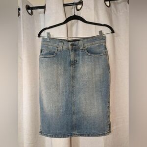 2000s Lightwash Denim Juicy Couture Denim Pencil Skirt Made In the USA